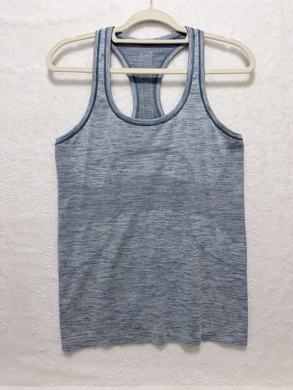 Lululemon Sz. 10 Heathered Blue Swiftly Tech Racerback Runners Tank Top Seamless